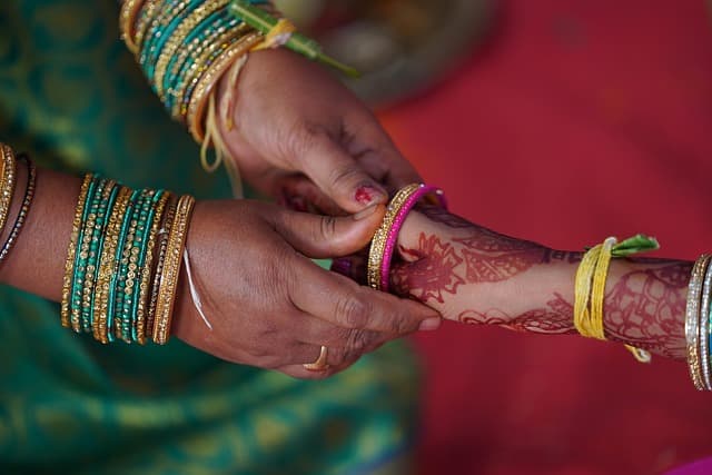 Henna decorated hands